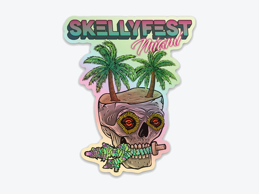Skellyfest Skull Holographic Sticker